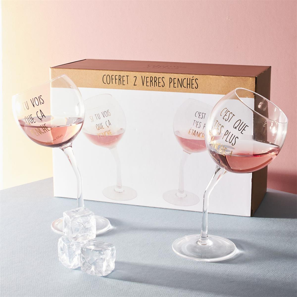 Coffret 2 verres penchés
