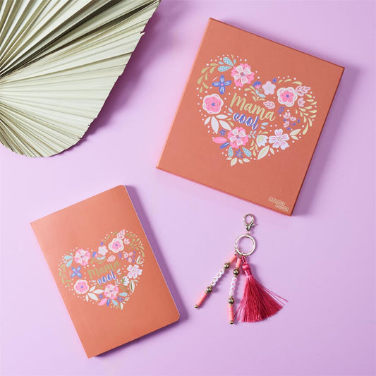 Coffret notebook et porte clés maman