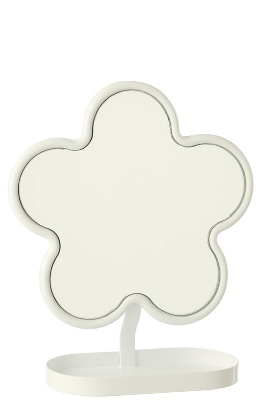 Miroir à poser fleur blanc