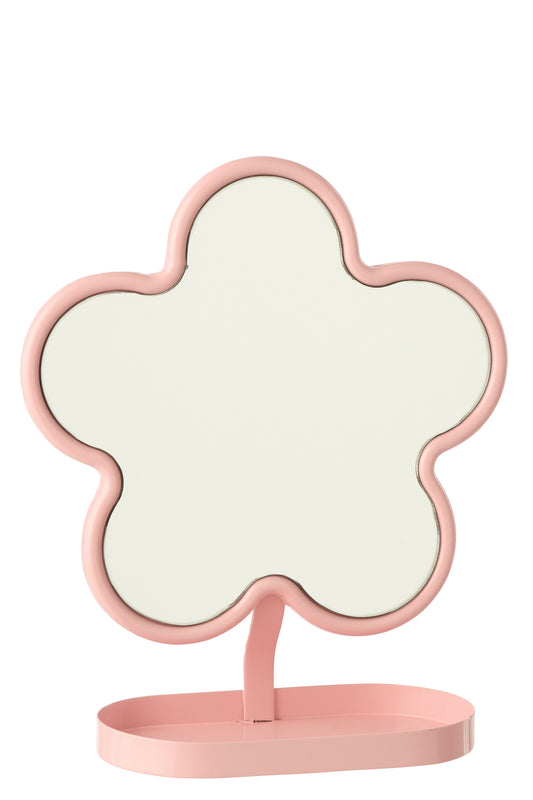 Miroir à poser fleur rose