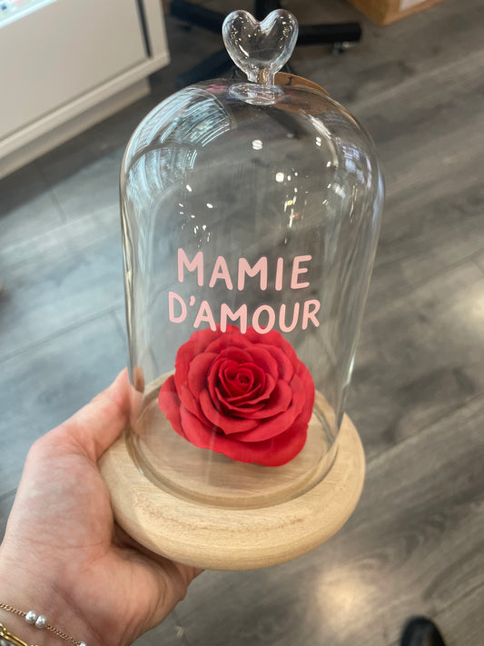 Cloche avec rose personnalisée