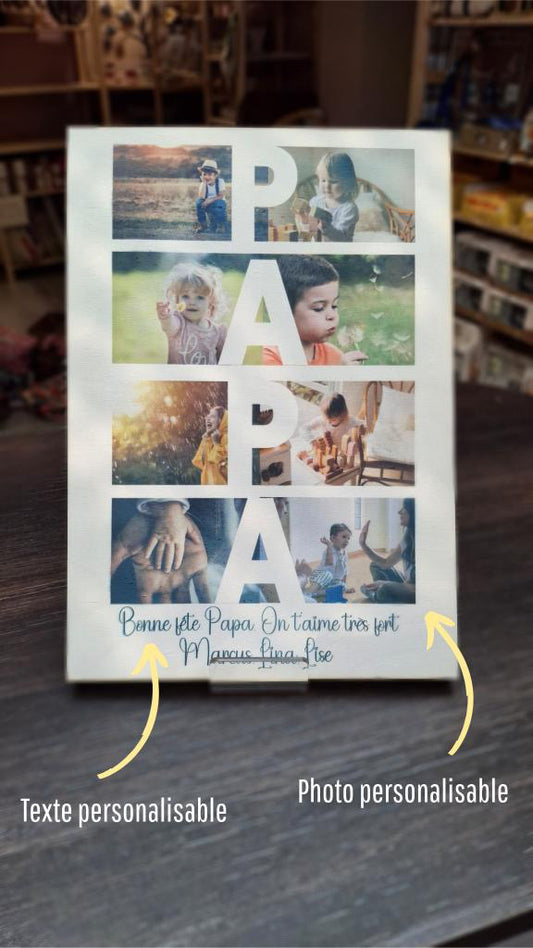 Toile en bois personnalisé papa