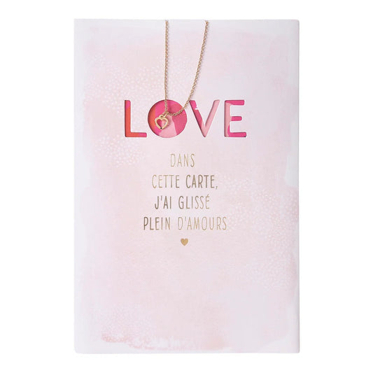 CARTE AMOUR COLLIER COEUR