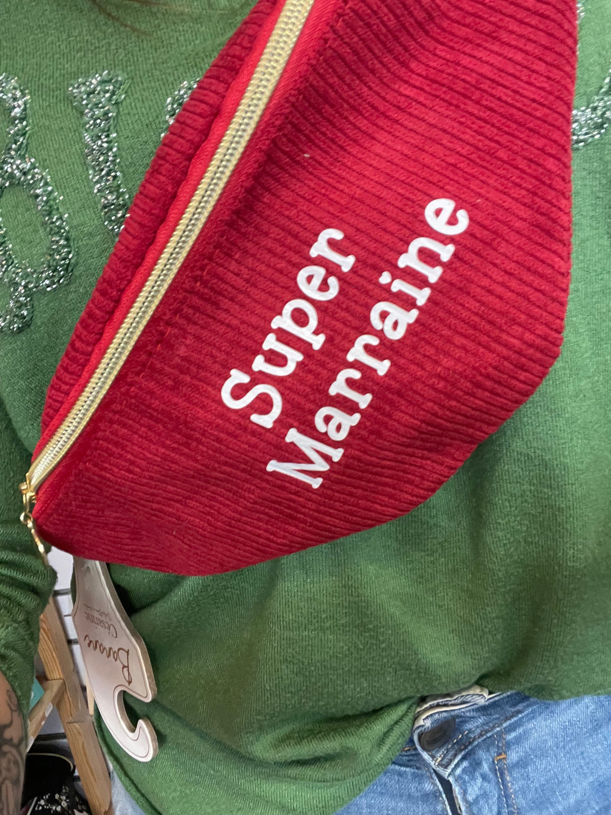 Sac banane personnalisé « Super Marraine »