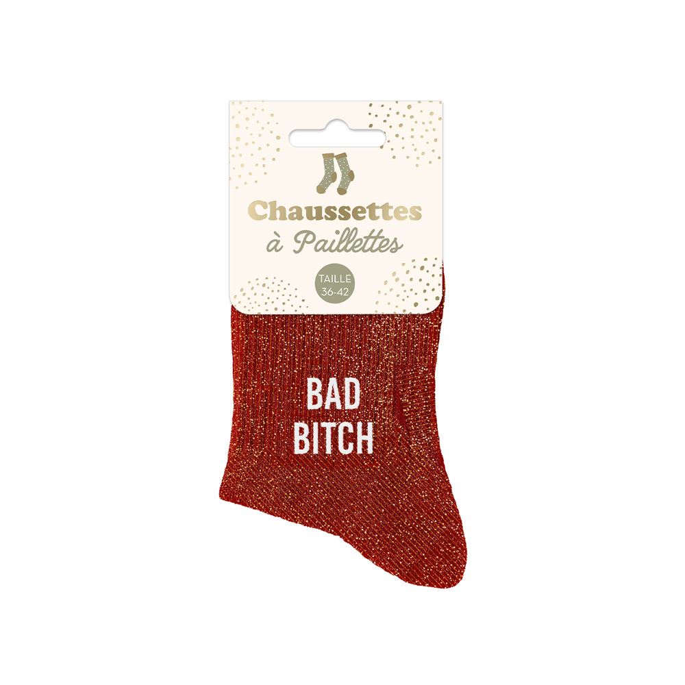 Chaussettes Courtes Paillettes Bad Bitch