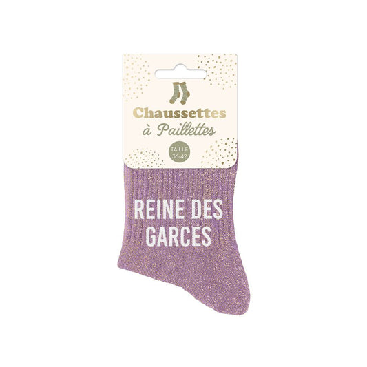 Chaussettes Courtes Paillettes Reine Des Garces