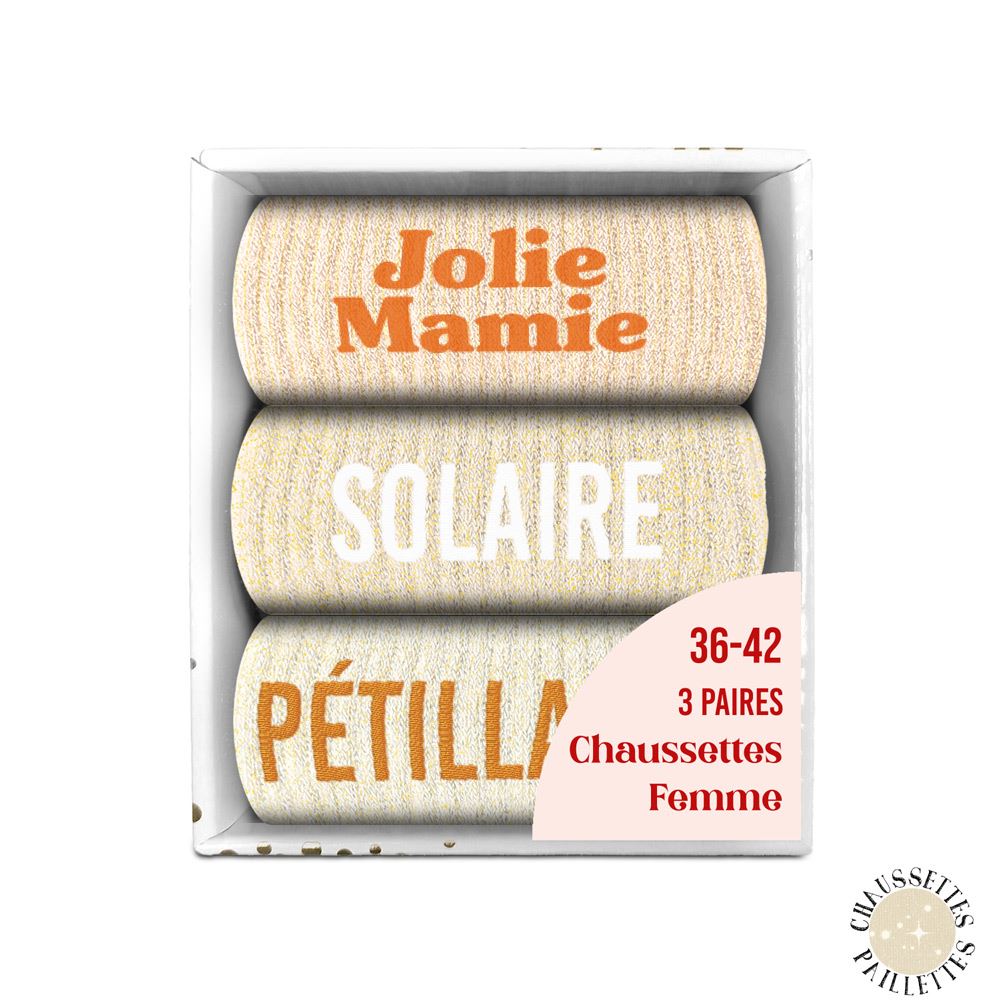 Coffret chaussette paillette mamie