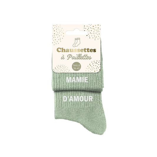 Chaussette paillette duo mamie d'amour