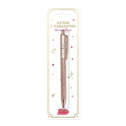 Stylo paillettes mamie
