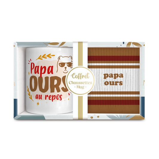 Coffret Mug Chaussettes "Papa Ours"