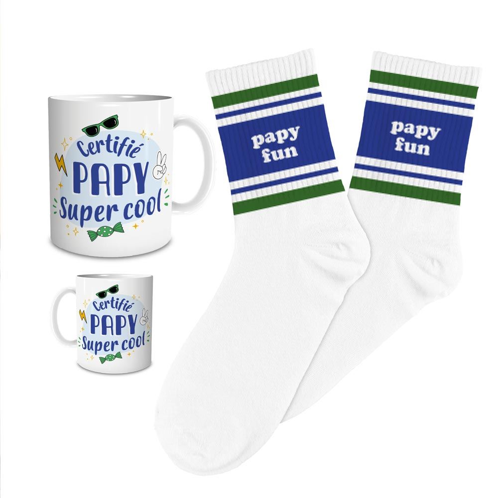 Coffret mug chaussette papy fun