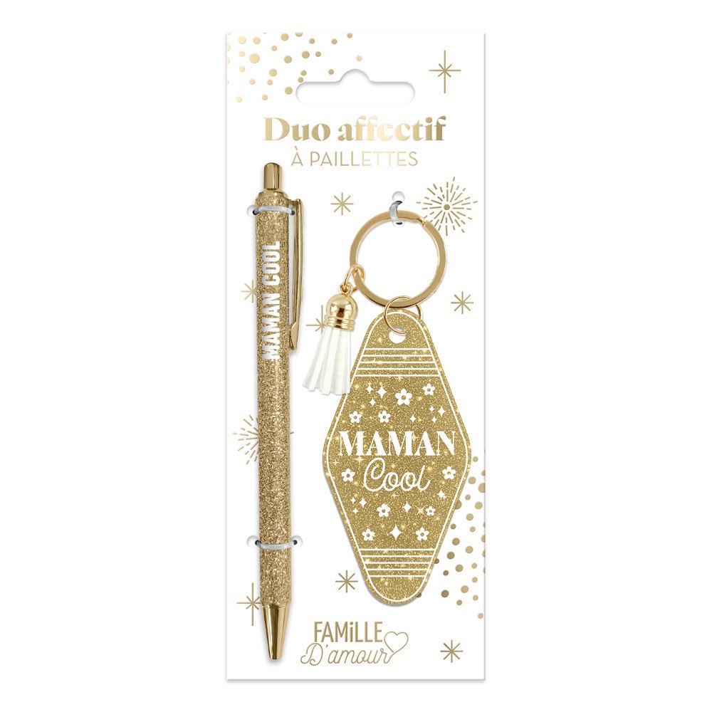 Coffret stylo porte clés maman