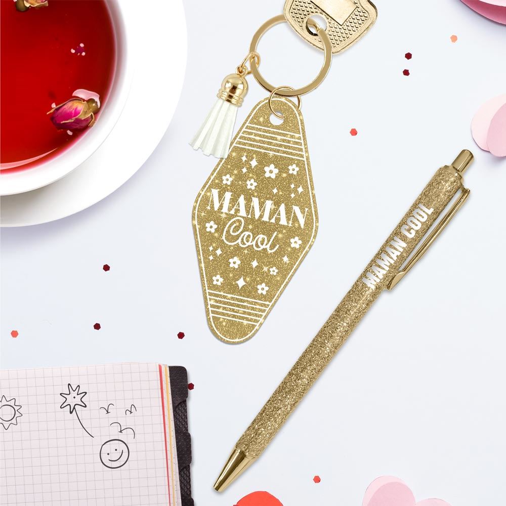 Coffret stylo porte clés maman