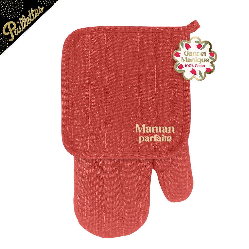 Set gant manique paillette maman