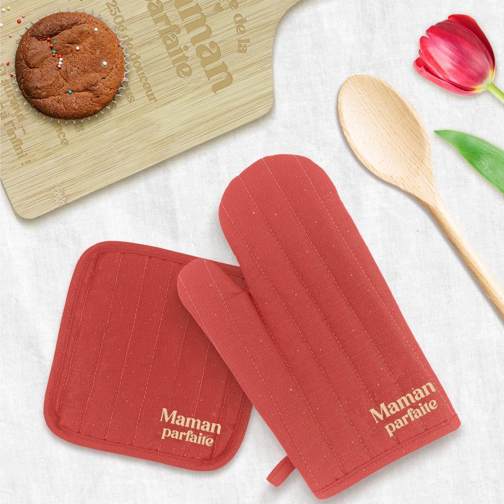 Set gant manique paillette maman