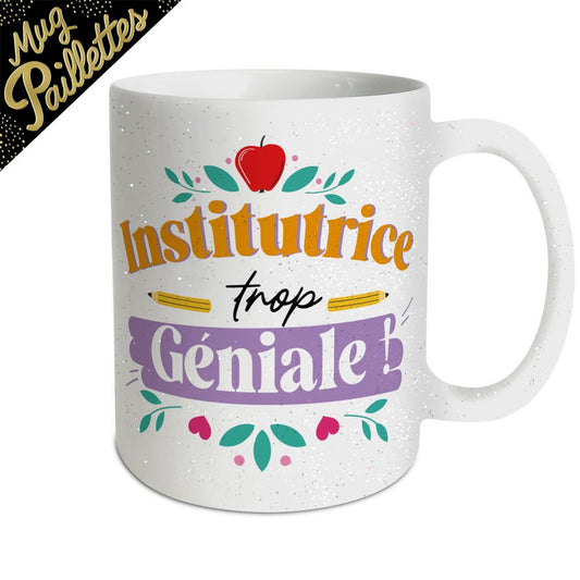 Mug paillette institutrice