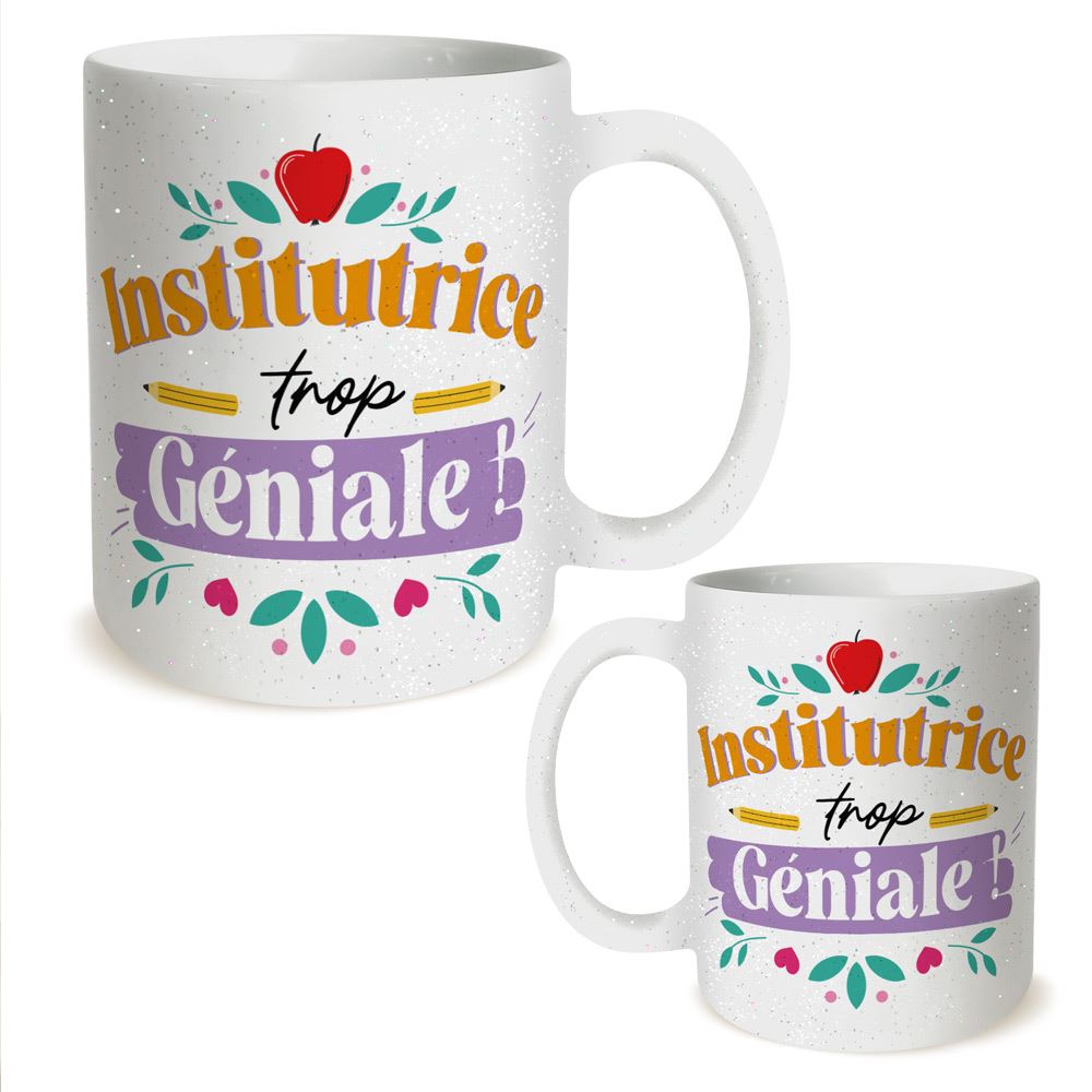 Mug paillette institutrice