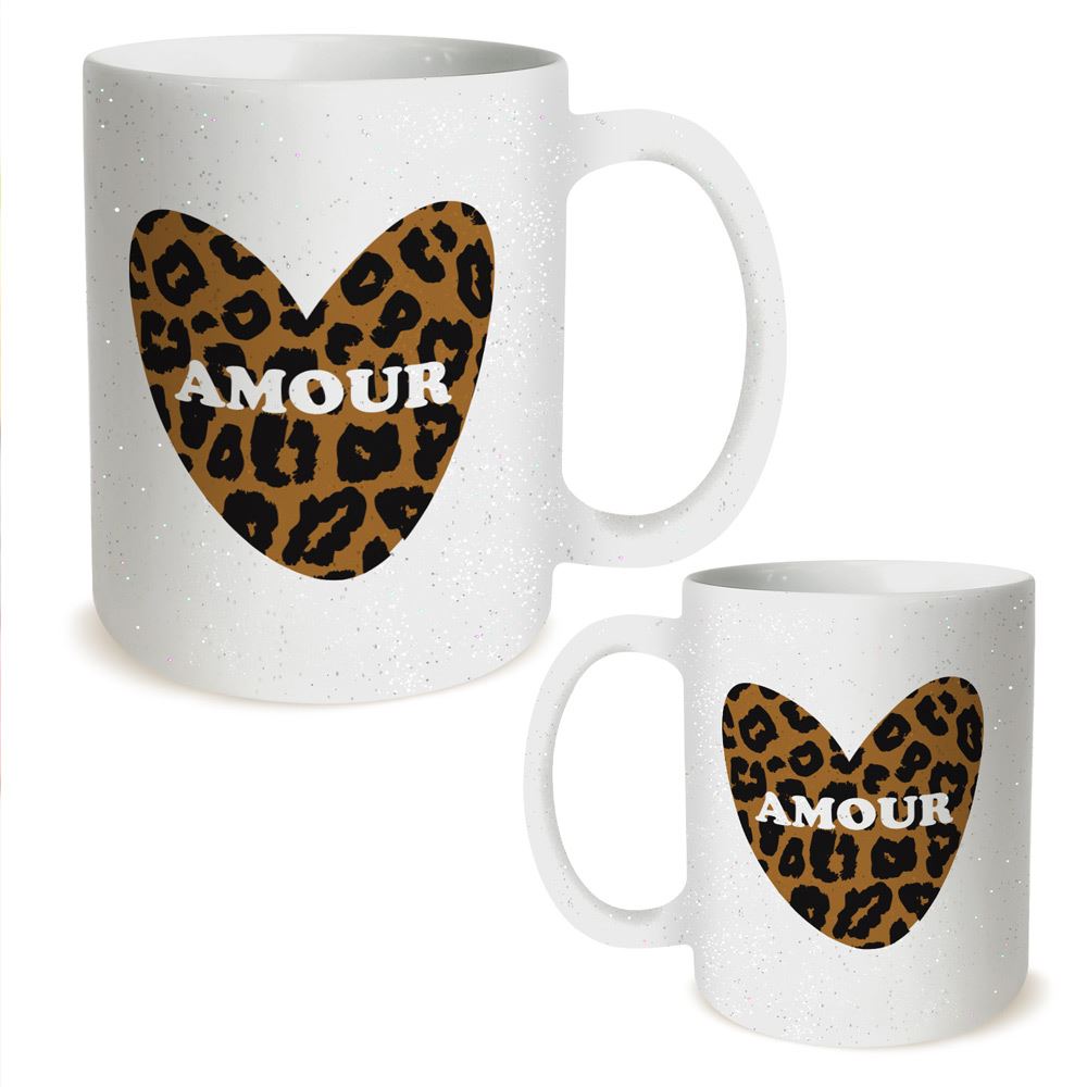 Mug paillette leopard