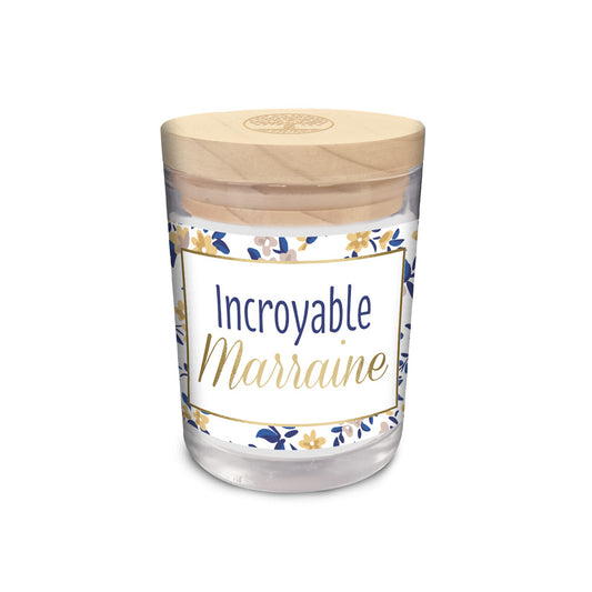 Bougie Verre "Incroyable Marraine"