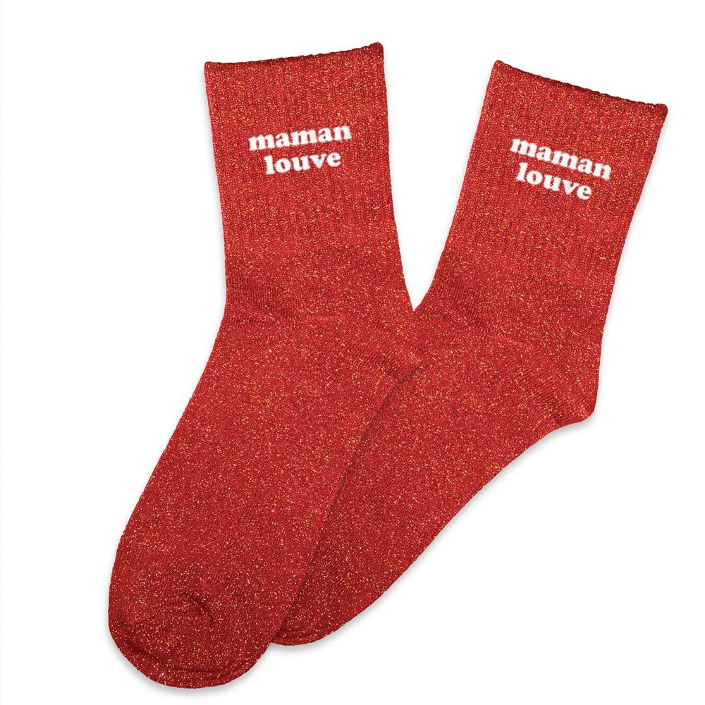 Chaussette paillette maman louve