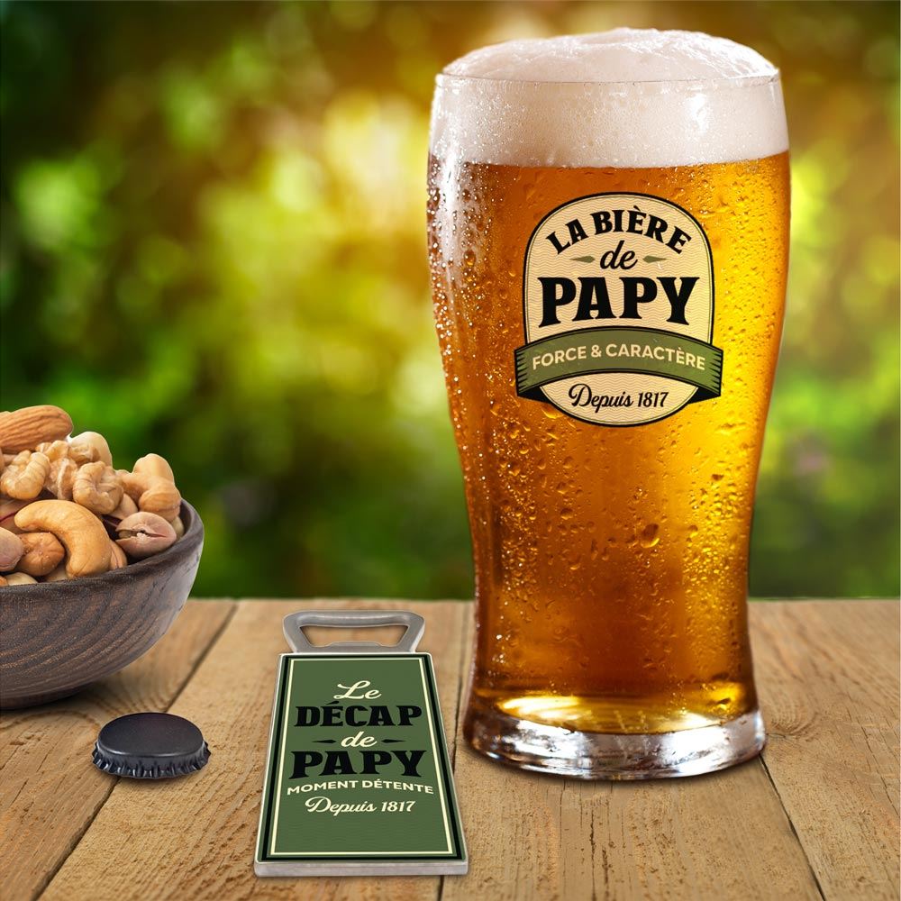 Coffret verre à bière Papy