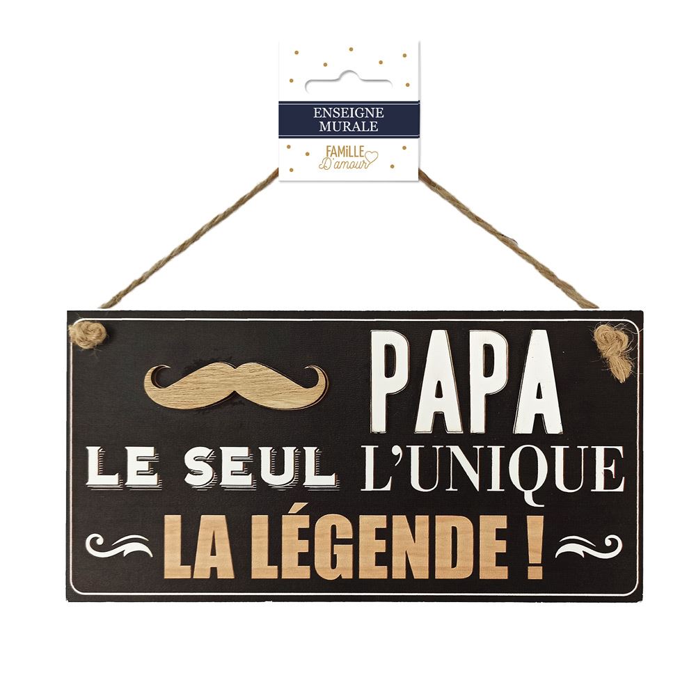 Plaque Bois "Papa La Legende"