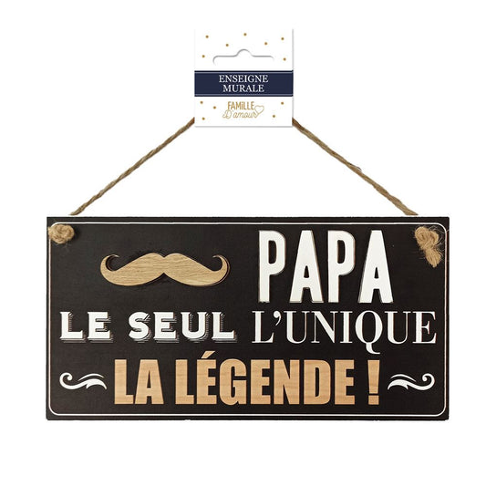 Plaque Bois "Papa La Legende"