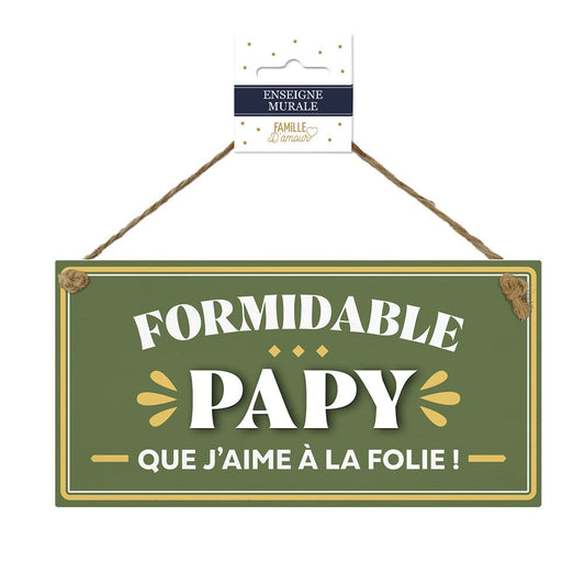Plaque bois formidable papy