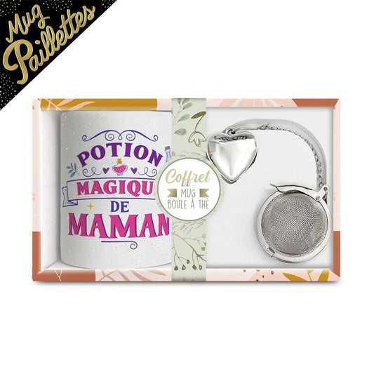 Coffret mug boule à thé maman