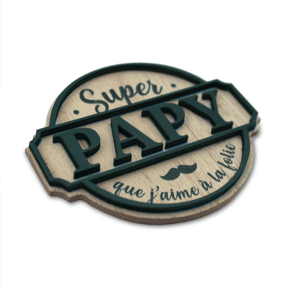 MAGNET EN BOIS SUPER PAPY