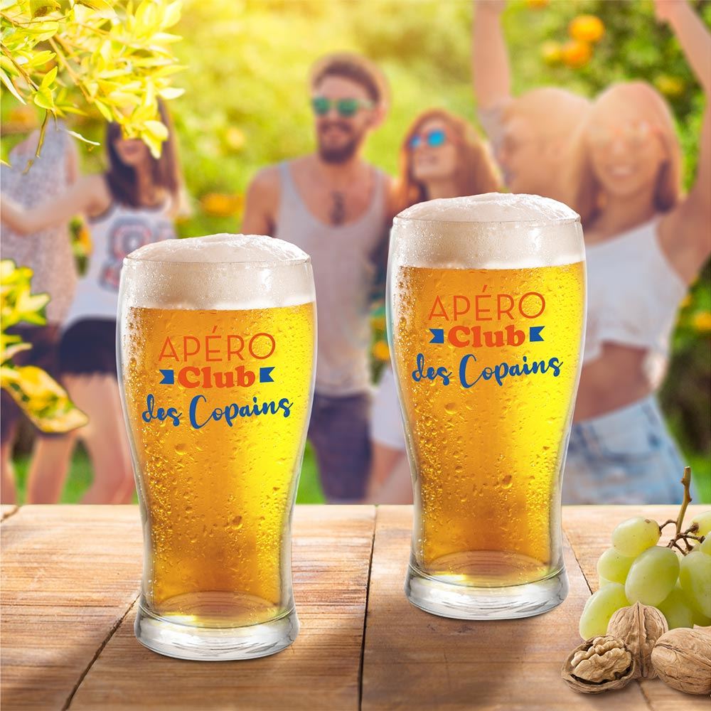 Coffret Verre A Biere Apero Des Copains En stock