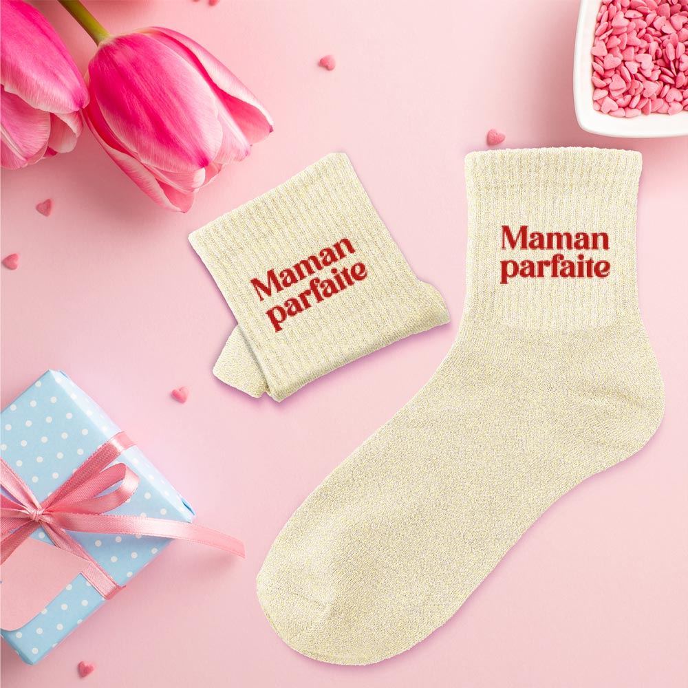 Chaussette paillette maman parfaite