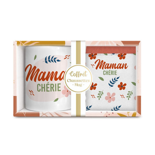 Coffret Mug/Chaussettes Maman Cherie