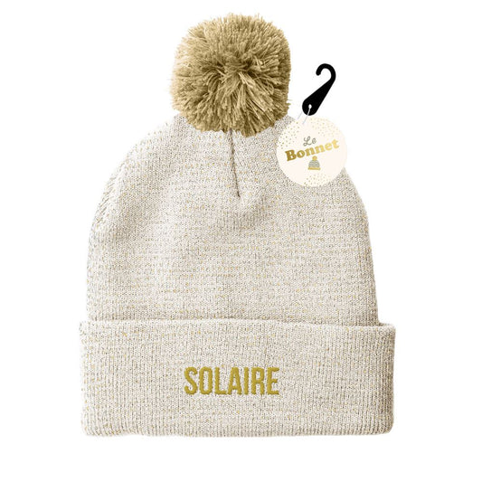 BONNET PAILLETTES POMPON SOLAIRE