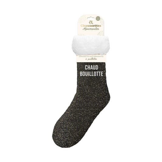 CHAUSSETTES MOUMOUTTES PAILLETTES CHAUD BOUILLOTTE