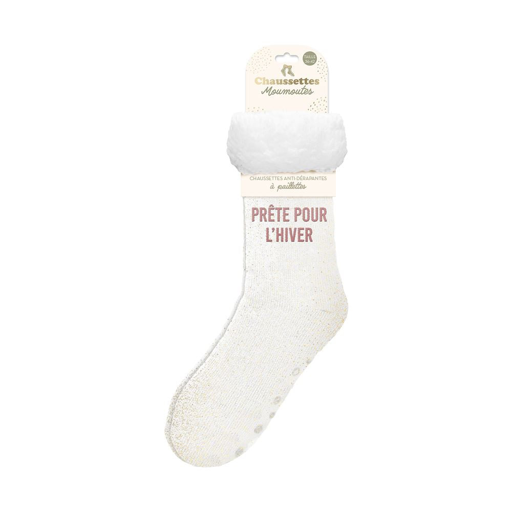 CHAUSSETTES MOUMOUTTES PAILLETTES PRETE POUR L'HIVER