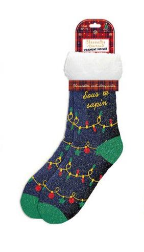 CHAUSSETTES MOUMOUTE PAILLETTES "SOUS LE SAPIN"