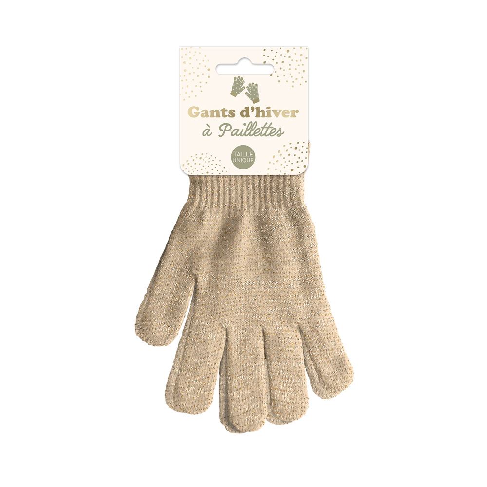 GANTS PAILLETTES BEIGE