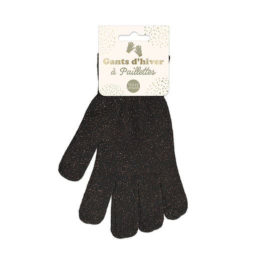 GANTS PAILLETTES NOIR