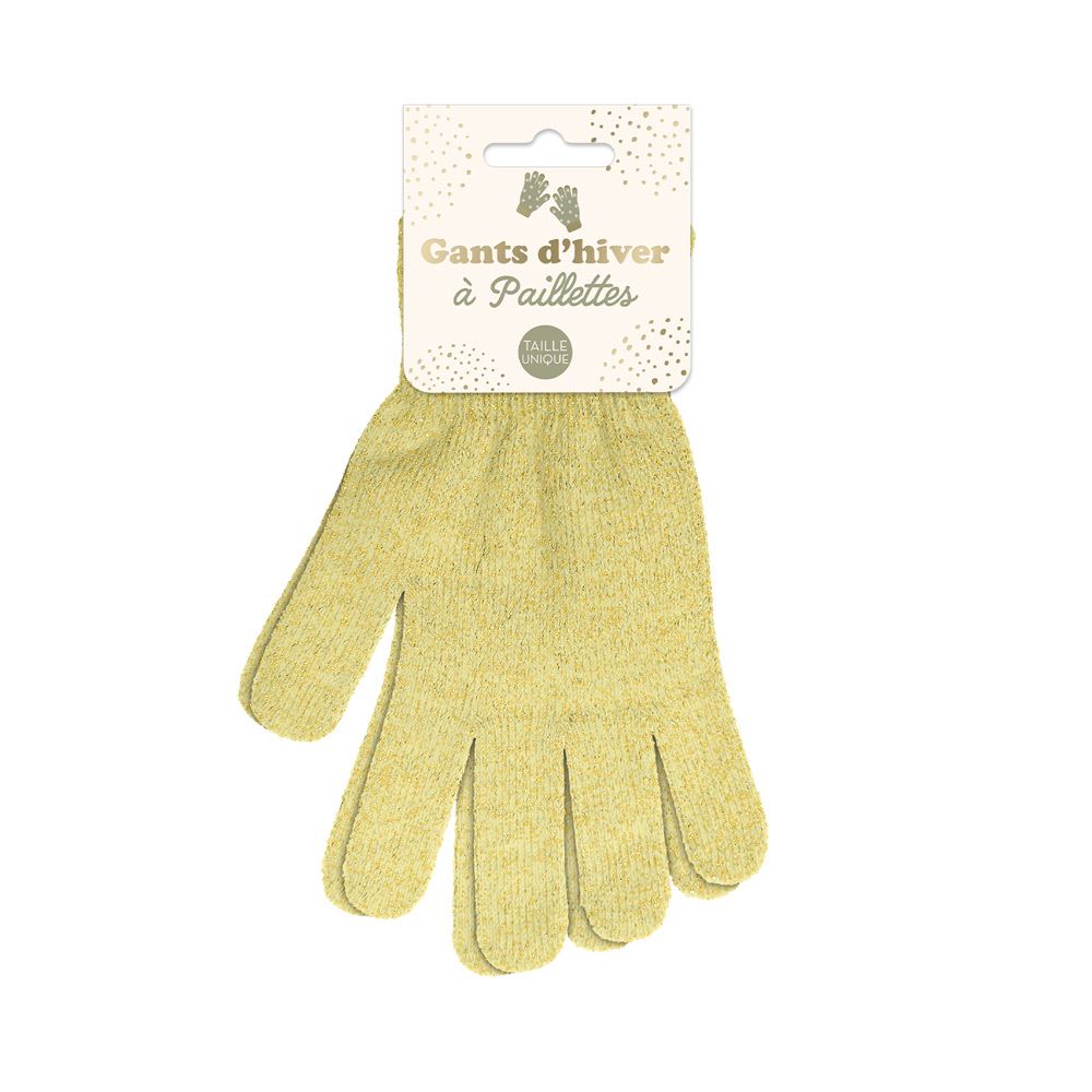 GANTS PAILLETTES ECRU/BEIGE