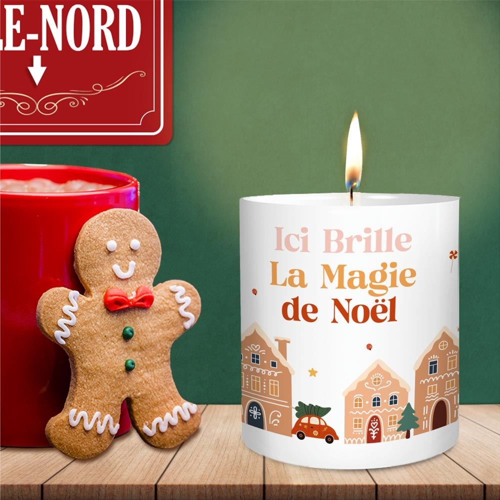 BOUGIE DE NOËL ICI BRILLE LA MAGIE