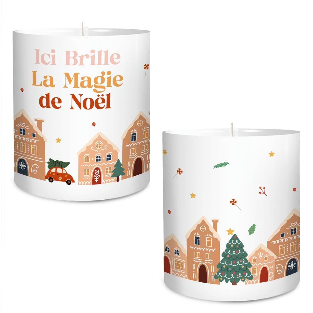 BOUGIE DE NOËL ICI BRILLE LA MAGIE