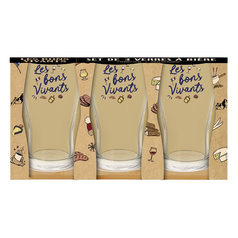 Set Bon Vivant 3 Verres A Bière