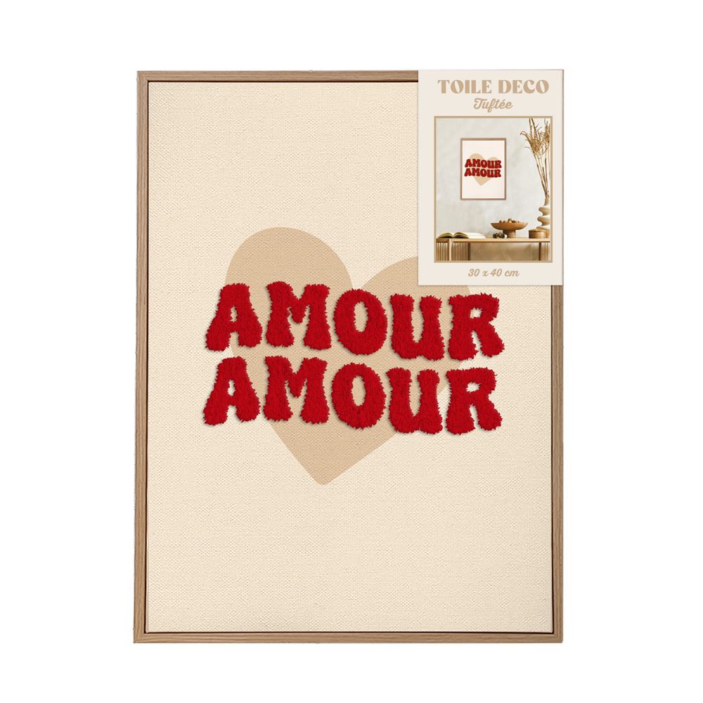 Toile Tuftee Amour Amour 30x40 Cm