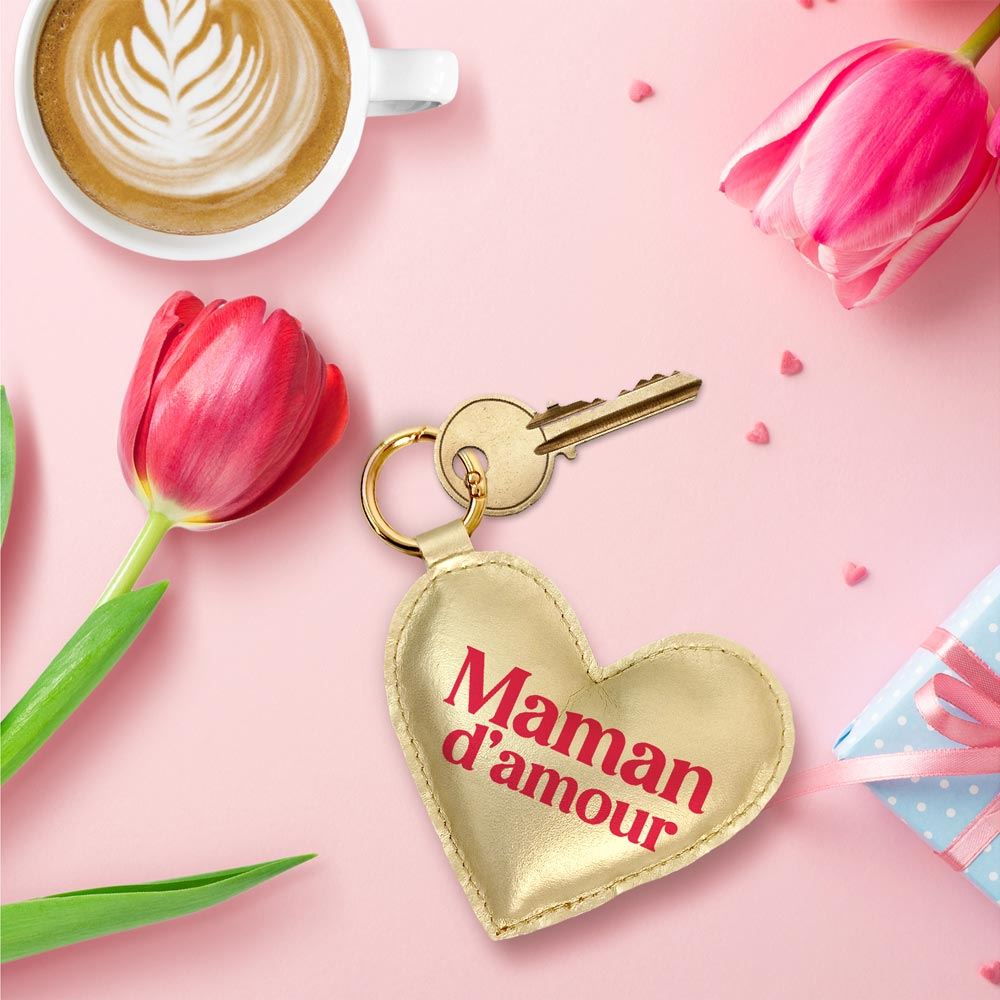 Porte clés coeur maman