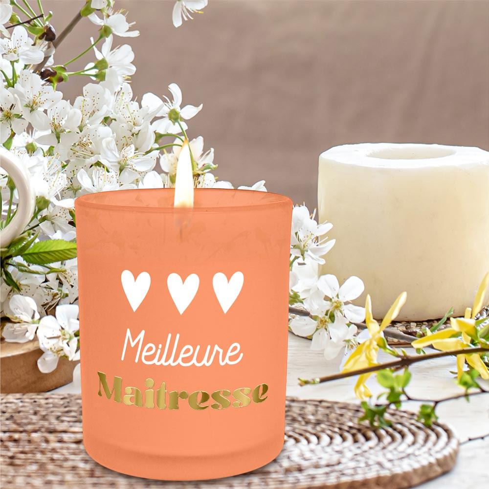 Bougie Affective Orange Meilleure Maitresse