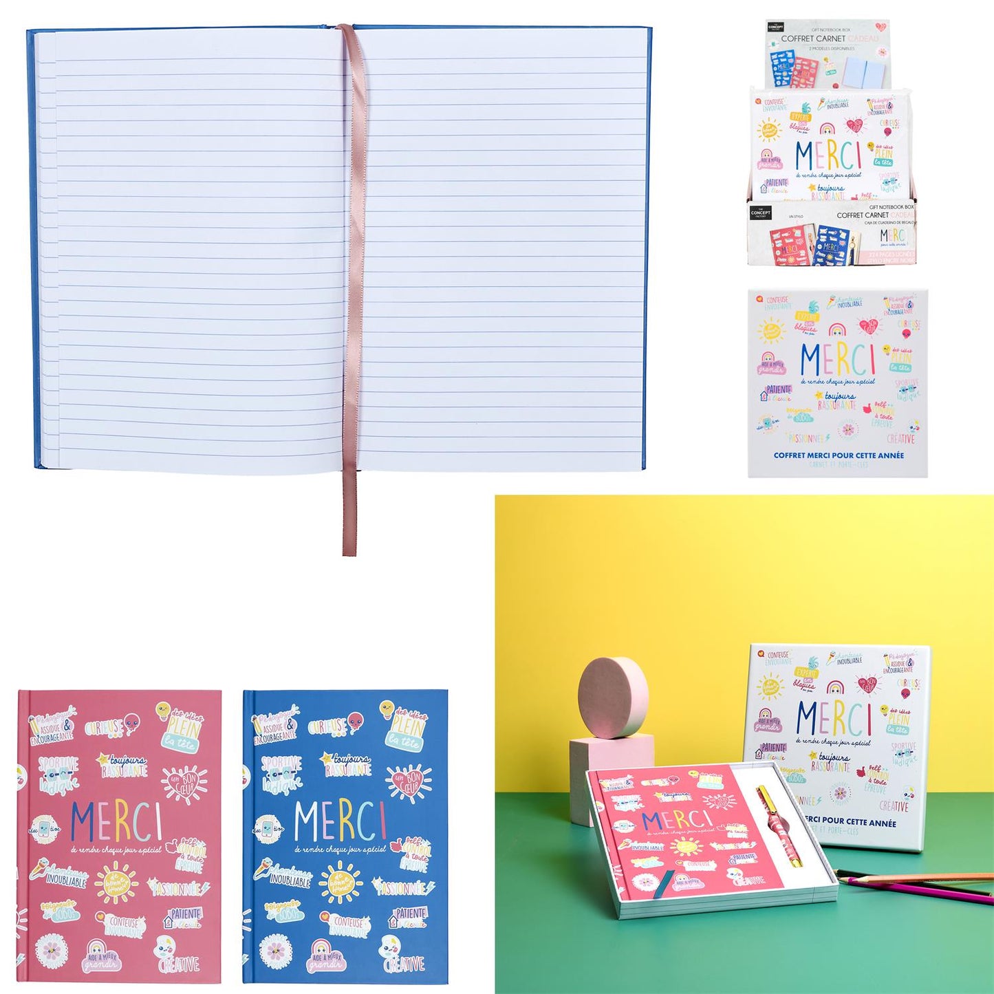 Coffret carnet et stylo Merci
