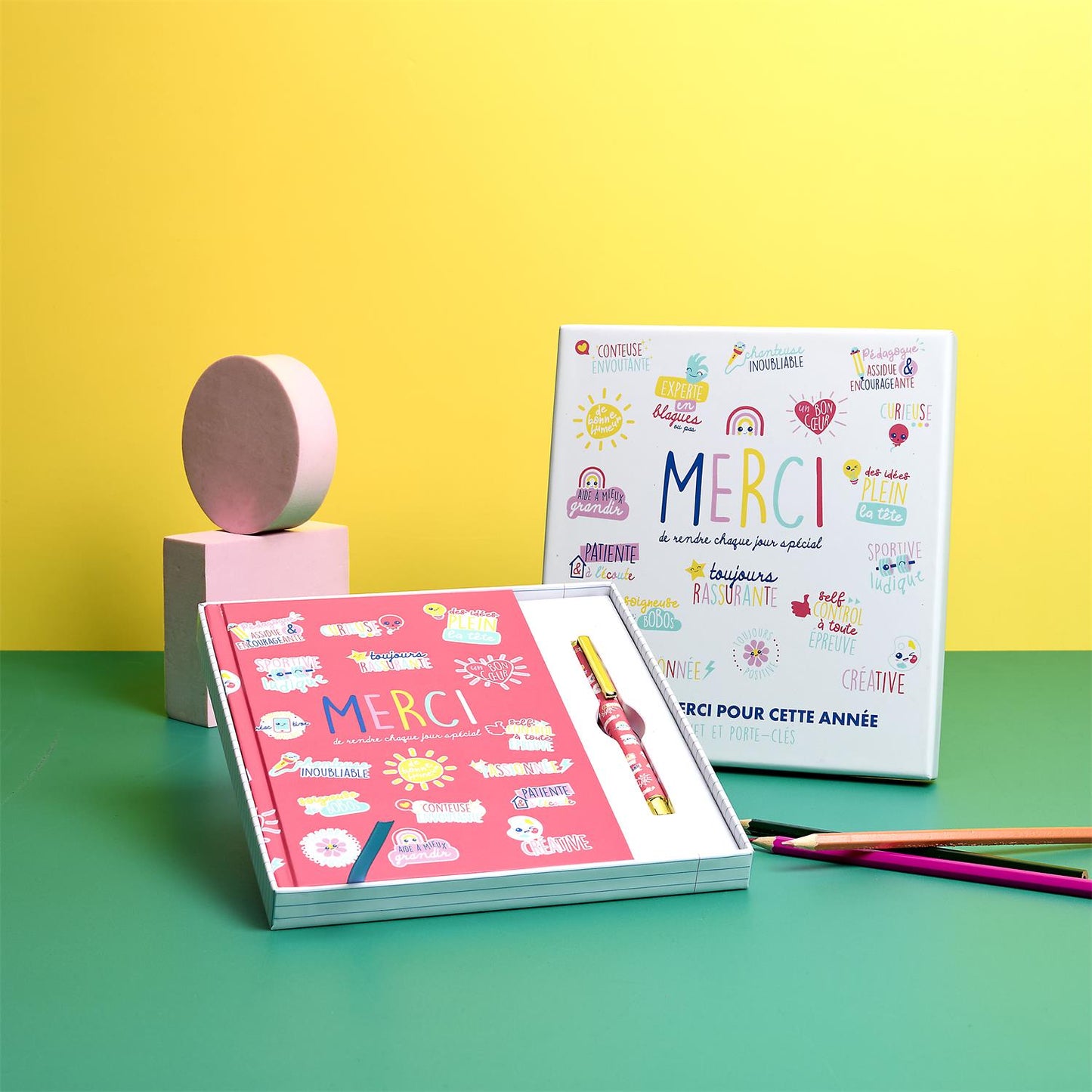Coffret carnet et stylo Merci