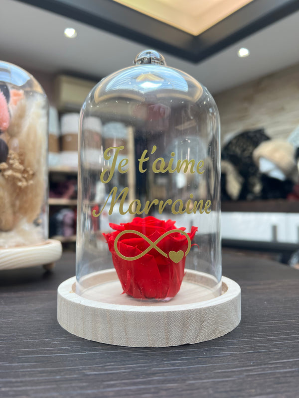 Cloche rose éternelle Marraine