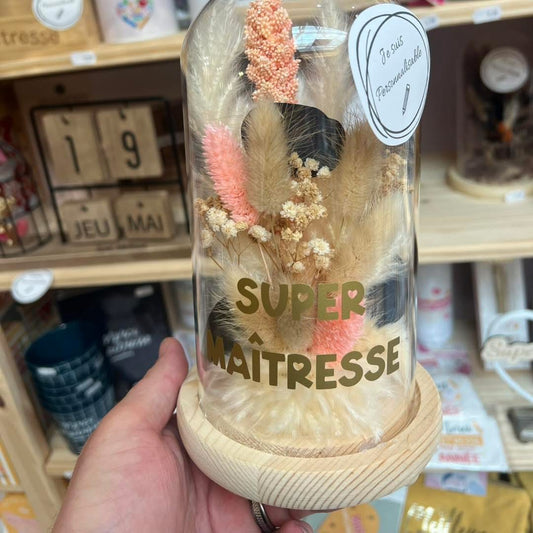 Cloche fleurs séchées personnalisée